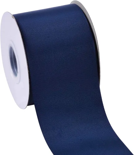 Miniatura 126 de YAMA Rollo de cinta de grogrén sólido, 1 pulgada, 25 yardas para cintas de envoltura de regalos, color blanco
