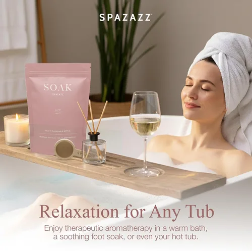 Miniatura 5 de Spazazz Sales de baño de sal del mar muerto – Sales de baño de aromaterapia con ondas de manzanilla sedosas – 33.3 onzas de sales naturales del mar