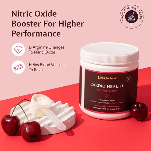 Miniatura 6 de Life's Fortune L Arginine L Citrulina Suplemento en polvo Suplemento de óxido nítrico de alta potencia con sabor a cereza natural