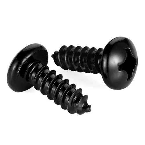 Miniatura 13 de Mellewell Tornillo autorroscante #4 x 1 de cabeza de cacerola, tornillos de chapa metálica de cabeza plana, tornillos de madera, acabado negro