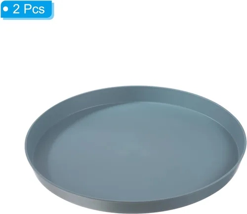Miniatura 3 de PATIKIL Bandejas de servicio de restaurante de 14 pulgadas, 2 bandejas redondas antideslizantes para servicio de alimentos, bandeja de plástico