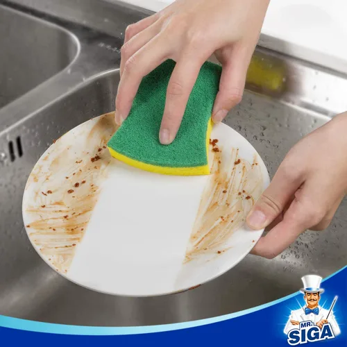 Miniatura 8 de MR.SIGA Esponja exfoliante de celulosa resistente, esponja de doble cara para lavar platos para cocina, paquete de 12