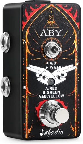 Miniatura 2 de Pedal de efectos ABY, conmutador AB de selector de línea de caja, Mini pedal de efecto de guitarra eléctrica, True Bypass (ABY)