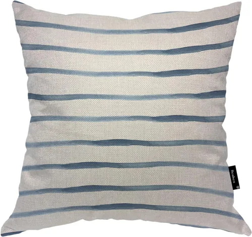 Miniatura 25 de Fundas de almohada de pintura artística, líneas abstractas amarillas y grises, fundas de almohada suaves, funda de cojín para sala de estar, cama