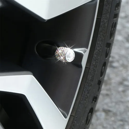 Miniatura 6 de zipelo Tapas de vástago de válvula brillantes, paquete de 4 fundas de válvula de neumático de automóvil con diamantes de imitación, tapa a prueba