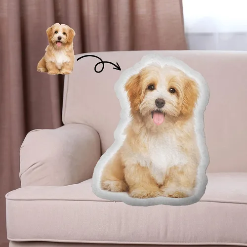Miniatura 2 de Almohadas personalizadas con forma de mascota, almohada divertida personalizada con mascota/foto/personas, impresión fotográfica 3D doble cara