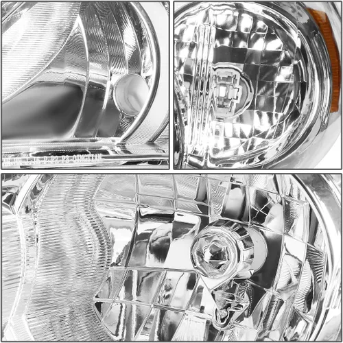 Miniatura 2 de DNA Motoring Juego de faros compatible con sedán Toyota Corolla 2011-2013, cromado/ámbar, HL-OH-TCOR11-CH-AM ámbar cromado