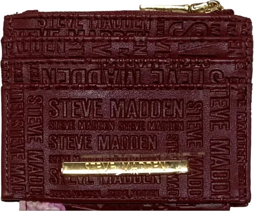 Miniatura 3 de Steve Madden Cartera de tarjetas en relieve e impresión, Vino, Steve Madden Estuche para tarjetas