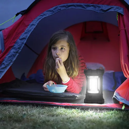 Miniatura 7 de elesall Linterna de campamento, linterna LED recargable de 3000 lúmenes, 5 modos de luz, linterna impermeable COB, luz de campamento para cortes