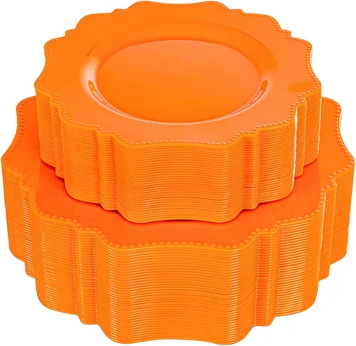 Miniatura 9 de COLOSUS Juego de platos desechables de plástico rosa para fiesta, paquete de 60 (30 invitados), platos para cena y ensalada/postre para primavera