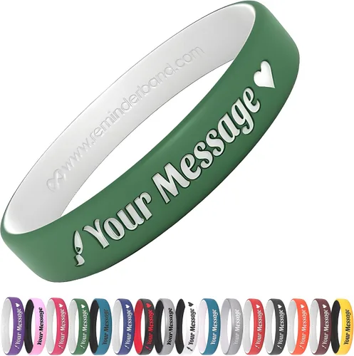 Miniatura 19 de Reminderband - Pulseras lujosas de silicona y goma para motivación, eventos, regalos, apoyo, recaudación de fondos y concientización, para hombres