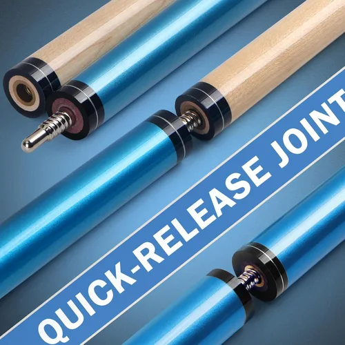 Miniatura 4 de IIQ 2 en 1 Jump Break Stick 23 ~ 25oz 28oz Heavy Hitter Jump Break Pool Cue Stick 3 piezas de madera de arce canadiense Azul 23~25oz