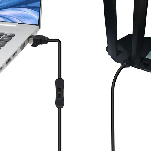 Miniatura 6 de Cable de conexión Ethernet Cat6 de encendido/apagado RJ45 macho a hembra, cable de red de Internet de alta velocidad LAN con interruptor