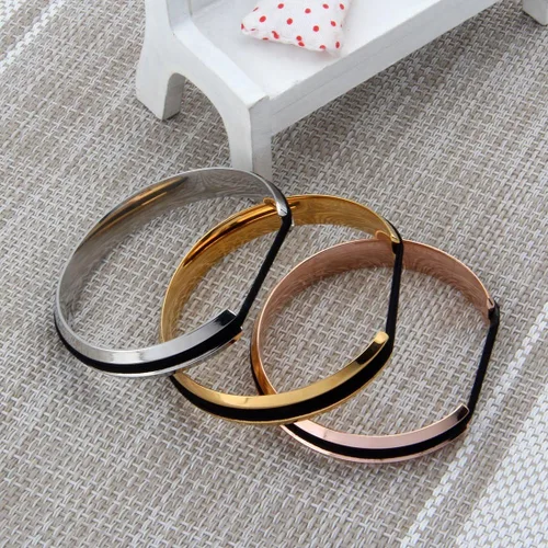 Miniatura 6 de Zuo Bao Pulsera de acero con ranura en V