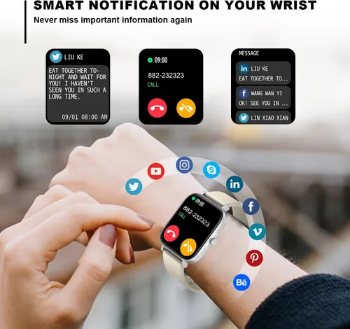 Miniatura 2 de Reloj inteligente para hombres y mujeres, compatible con iPhone, Samsung, teléfono Android, pantalla táctil completa de 1.69 pulgadas, IP68, Luz