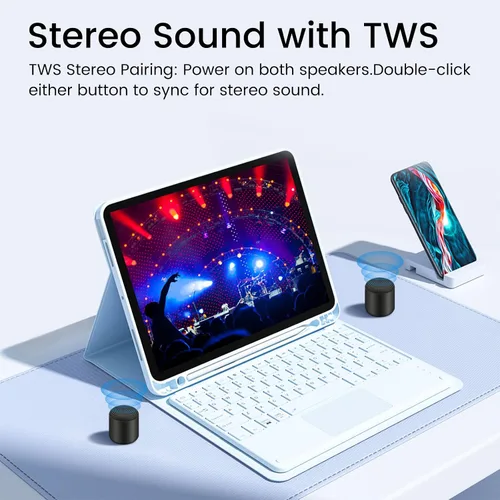 Miniatura 3 de Mini altavoz Bluetooth – Pequeños altavoces Bluetooth portátiles inalámbricos con TWS estéreo, sonido HD de 5 W, Bluetooth 5.3, 8 horas