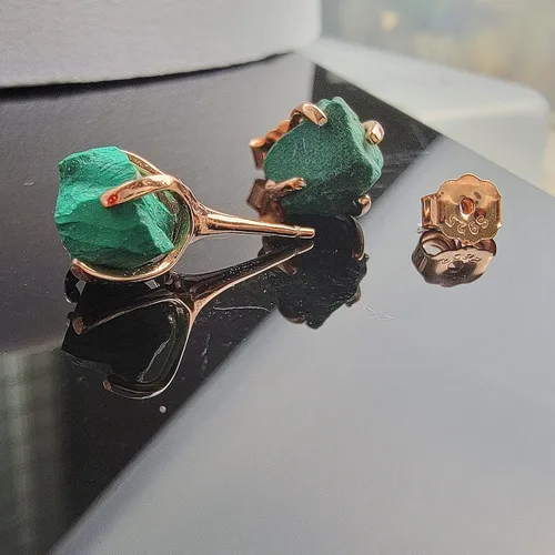 Miniatura 39 de Aretes de piedra preciosa natural en bruto con oro rosa sobre plata de ley 925, 6 a 0.276 in, regalo de piedra de nacimiento de calidad genuina