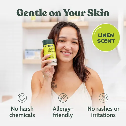 Miniatura 7 de Perlas de refuerzo de aroma para ropa sostenibles Roobi. Perlas de fragancia Linen Breeze para lavandería. Hasta 20 ciclos de lavado. Carbono