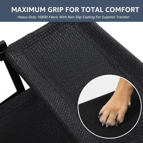 Miniatura 3 de Oiilores Escaleras plegables para perros grandes, rampa extra ancha para mascotas, para automóviles, SUV, superficie antideslizante, soporta hasta