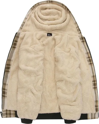 Miniatura 3 de Minfunttu Sudaderas con capucha para hombre, con cremallera, forro polar, sherpa, sudaderas pesadas, abrigo jacquard