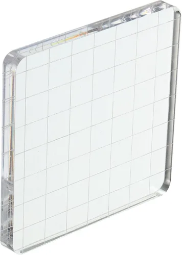 Miniatura 8 de PATIKIL Bloque de sello acrílico de 2 x 2 pulgadas, paquete de 2 bloques de estampado transparentes con líneas de cuadrícula, bloques de montaje