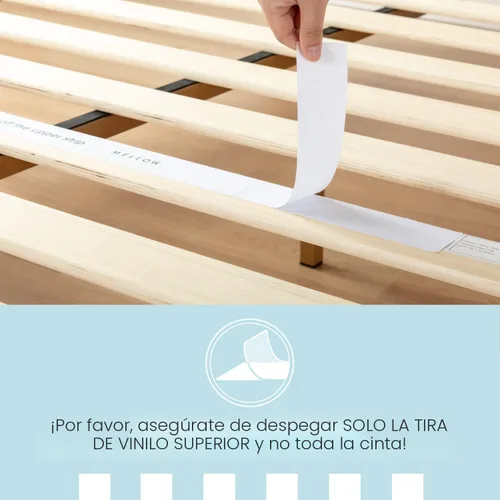 Miniatura 9 de Mellow Naturalista Classic - Cama de plataforma de madera maciza de 12 pulgadas con listones de madera, no necesita somier, fácil montaje