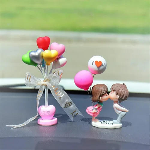 Miniatura 11 de Lindos adornos para pareja, decoración de automóvil, linda acción de caricaturas para parejas, decoración de tablero de automóvil de dibujos