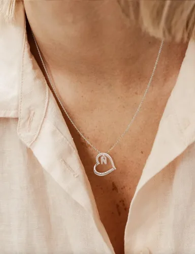 Miniatura 4 de ITS4YEO 925 Sterling Silver Infinity Heart Pendant Initial Necklaces Silver Necklace Zircon Pendant Necklaces for Women Jewelry Gift for Women Wife