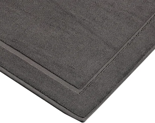 Miniatura 5 de Hawmam Linen Tapetes de baño gris frío, 21 x 34 pulgadas, paquete de 2, 100% algodón hilado en anillo, diseño de bandas, altamente absorbentes