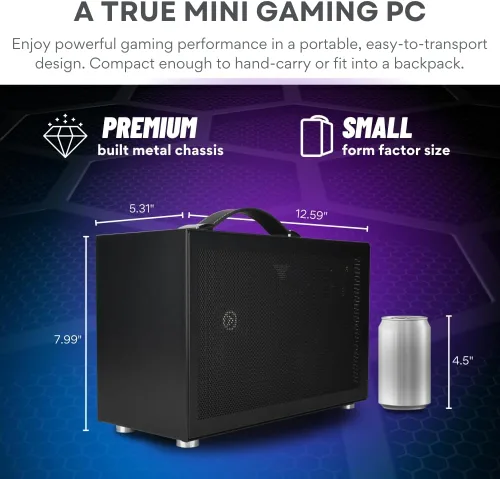 Miniatura 5 de LAN Gamer RTX 5070 12GB, 8-Core AMD Ryzen 7 8700F, 32GB DDR5 RAM, SSD NVMe Gen4 de 2TB, Mini ITX SFF de 8.1L de escritorio con Windows 11 Pro