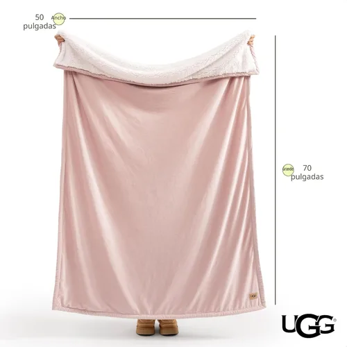 Miniatura 8 de UGG Bliss - Manta de felpa suave de vellón para cama o sofá, de gran tamaño, cálida, reversible, lavable a máquina, peso medio, decoración del Rosa