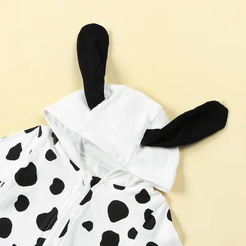 Miniatura 3 de Mameluco con capucha para bebé, niño, niña, dálmata, manga larga, con cremallera, para cachorro, ropa de otoño e invierno