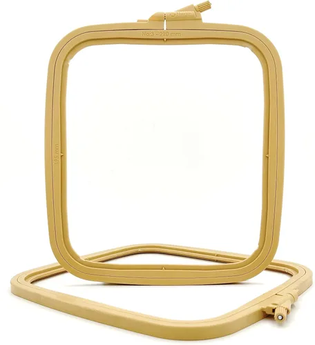 Miniatura 26 de Nurge 5 aros cuadrados grandes de plástico para bordar, aro de costura cruzada, aro de aguja perforadora, multicolor