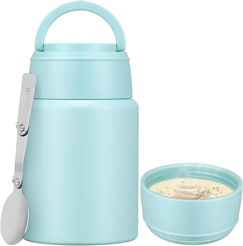 Miniatura 9 de Termo de sopa para comida caliente para niños, tarro de comida aislado de 16 onzas, contenedor térmico a prueba de fugas para niños, lonchera
