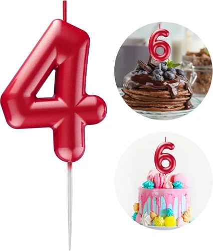 Miniatura 162 de Velas número 2 arcoíris con número 3D de feliz cumpleaños para decoración de fiesta de pastel de cumpleaños, suministros de celebración