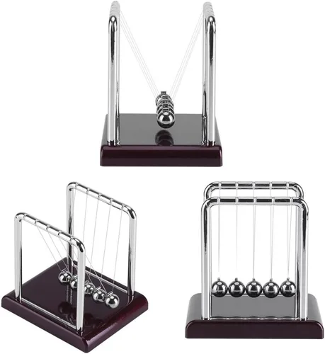 Miniatura 7 de DEWIN Newtons Cradle Pendulum Steel Balance Bola magnética oscilante de movimiento perpetuo, juguete de escritorio de ciencia física, juguete
