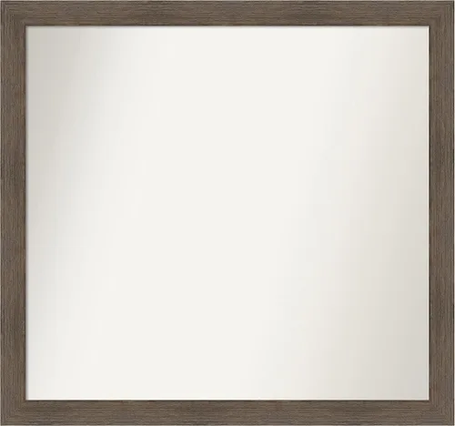 Miniatura 375 de Amanti Art Espejo de pared personalizado no biselado (24 x 27 pulgadas), marco estrecho de nogal chipre - varios tamaños personalizados - Espejo