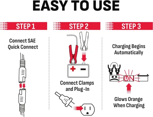 Miniatura 6 de Schumacher Electric 1.5A Cargador y Mantenedor de Batería para Auto, Solución 3-en-1, para Baterías de 6V/12V de Deportes Acuáticos, Automotrices