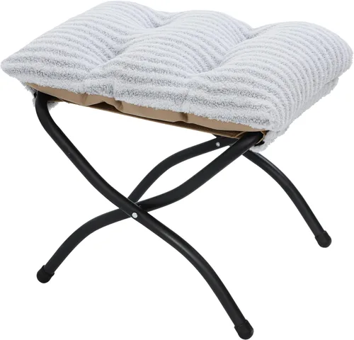 Miniatura 19 de Otomana Plegable de 15"(A), Taburete Reposapiés Plegable, Taburete Pequeño Portátil para el Pie para Sofá, Otomana Reposapiés Plegable Colapsible
