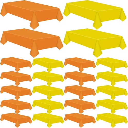 Miniatura 14 de Patelai 6 manteles de plástico desechables de Acción de Gracias para mesas rectangulares, manteles de mesa de otoño para Acción de Gracias y Naranja