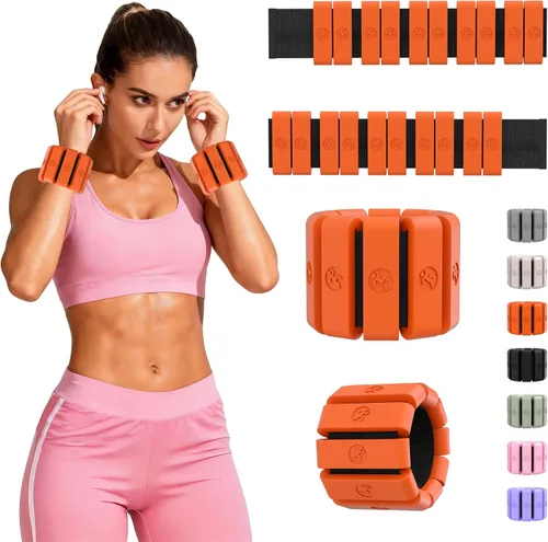 Miniatura 24 de Pesas de muñeca ajustables para mujeres y hombres, pesas de pierna para mujeres de 0.75lb-1lb-1.3lb cada una para caminar, yoga, danza, barre