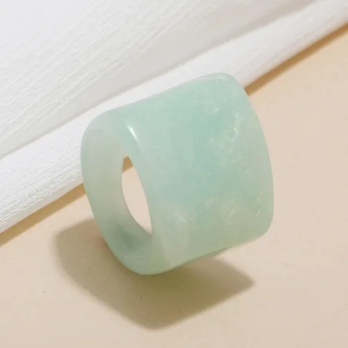 Miniatura 6 de Anillos gruesos de resina multicolor, anillos de resina acrílica, anillos exagerados para nudillos, anillos geométricos con dije simple, joyería