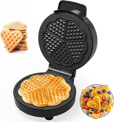 Miniatura 8 de Sunvivi Mini waflera de 4 pulgadas: waflera 6 en 1 con Juego de 6 platos antiadherentes extraíbles