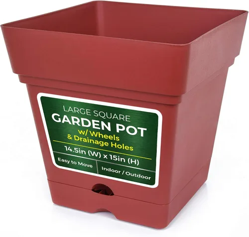 Miniatura 4 de Mintra Home - Maceta grande para jardín con ruedas, maceta de plástico ligera para plantas de interior y exterior, contenedor decorativo para porche