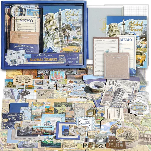 Miniatura 16 de Kit de Suministros para Scrapbooking, Kit de Scrapbook Estético Botánico Vintage para Bullet Journal Junk Journal A6 Cuaderno de Cuadrícula