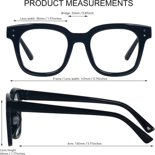 Miniatura 6 de ANDWOOD Lentes de bloqueo de luz azul para mujer, pantalla de computadora, bloqueador de luz azul de gran tamaño para cabezas grandes, antifatiga