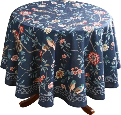 Miniatura 24 de patdrea - Mantel de lino floral, grueso, decorativo y francés para mesas rectangulares o cuadradas, para cocina y comedor, 55 x 79 pulgadas