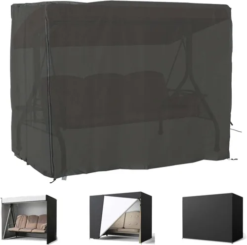 Miniatura 10 de Funda para Columpio de Porche de 63 Pulgadas Resistente a la Intemperie 420D Oxford Funda para Columpio de Exterior Fundas para Asientos - Fundas
