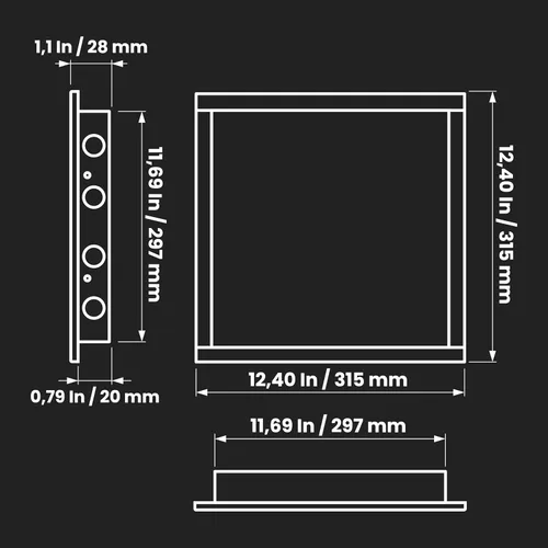Miniatura 2 de Repa Market Panel de acceso de pared de 12 x 12 pulgadas para paneles de yeso, placa de plástico ABS antracita para orificios de pared, panel