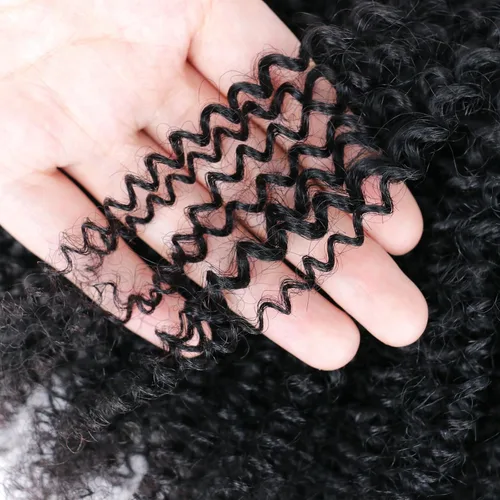 Miniatura 4 de Paquetes de cabello afro rizado y kinky, extensiones de cabello humano de 8 pulgadas, tejido rizado sin procesar, doble entretejido, virgen